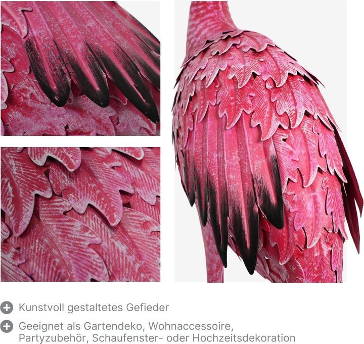 Immagine prodotto Hermex Fenicottero in metallo decorazione da giardino figura decorativa scultura da giardino figura da