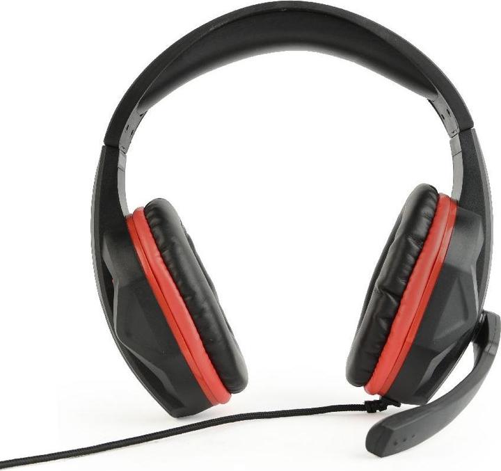 Productafbeelding Gembird GHS-03 Gaming-headset met volumeregeling, mat zwart/rood (Bedraad)