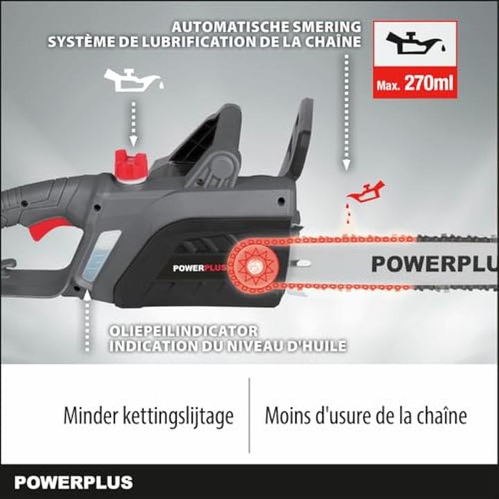 Produktbild Powerplus Kettensäge 2200W 400mm - 1 Acc. (Elektro Kettensäge)