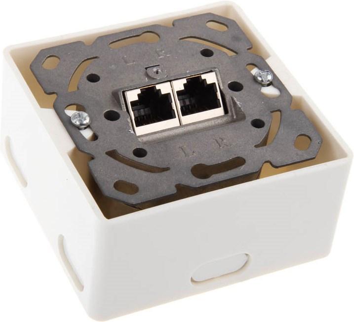Produktbild InLine Cat. 6 Aufputz Anschlussdose 2x RJ45 Buchse waagerecht