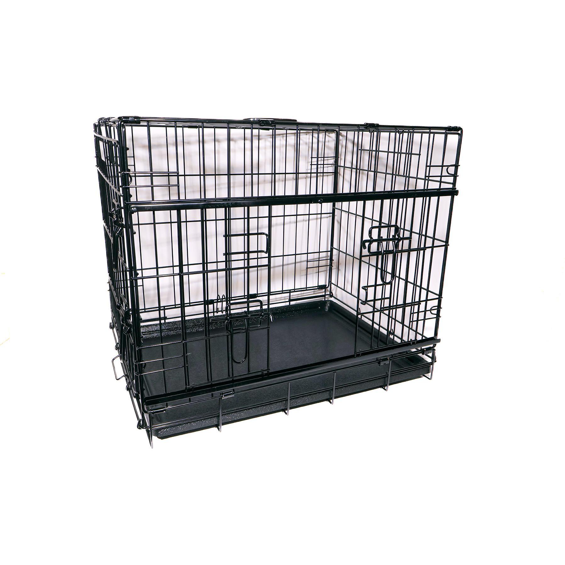 Petcare active canis - Premium Slidingdoor Cage - Black - 91 x 61 x 67 (Hund, Faltbar), Tiertransport