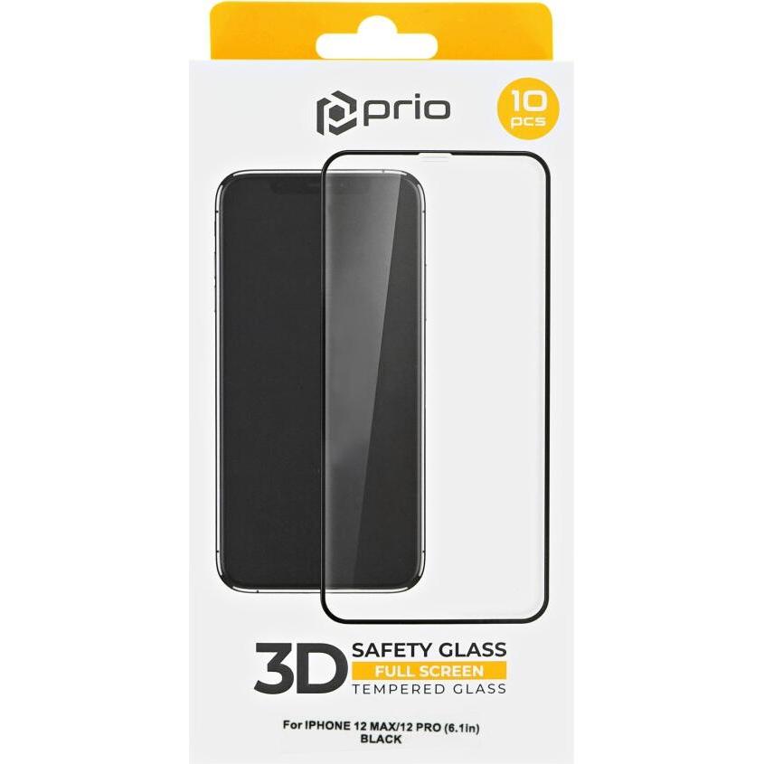 Thumbnail - prio 10x 3D Displayschutzglas für iPhone 12/12 Pro schwarz (10 Stück, Apple iPhone 12 Pro), Smartphone Schutzfolie, Schw...