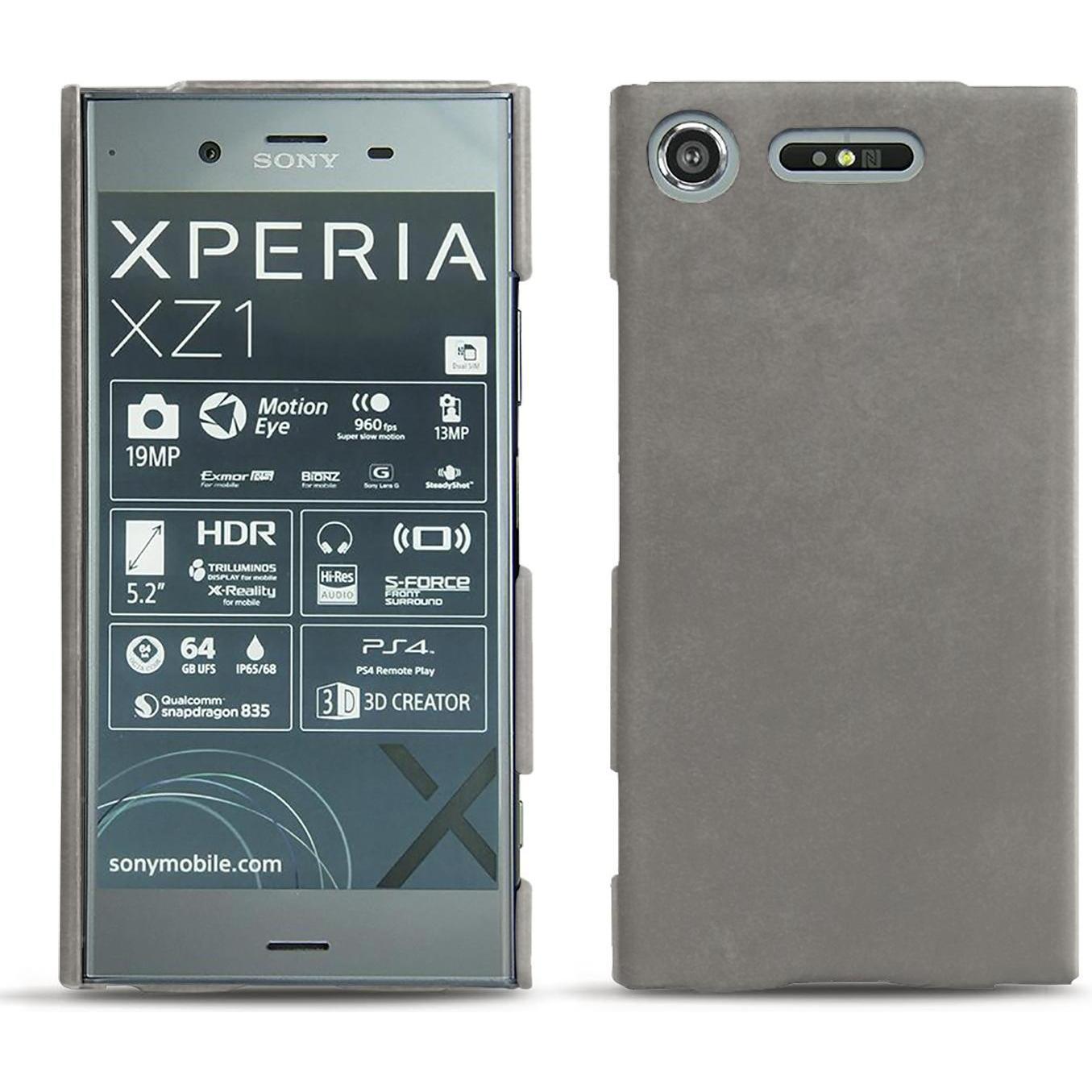 Noreve Lederschutzhülle (Sony Xperia XZ1), Smartphone Hülle, Grau