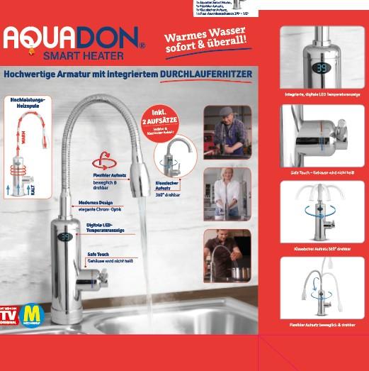 Actual product image Aquadon Smart Heater Flex-Head