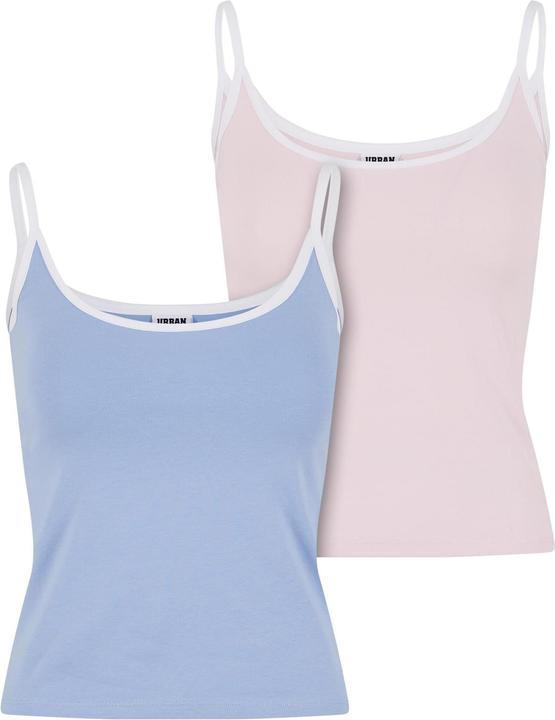 blushed rose/white, powder blue/white