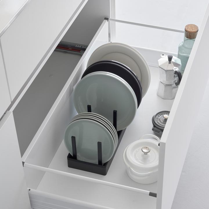 Actual product image Yamazaki Width-adjustable pot & pan organiser