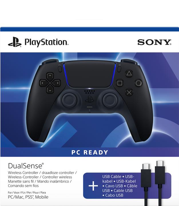 Actual product image Sony DualSense Wireless-Controller – Midnight Black + USB-Kabel für PC (Mac, PC, PS5)