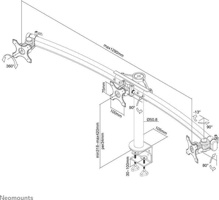 Actual product image Neomounts Fpma-D700d3 (Table, 27", 8 kg)