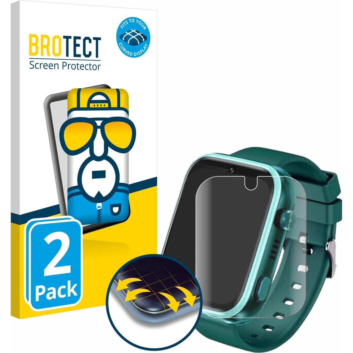 BROTECT Fullscreen Schutzfolie Displayschutz Folie Klar Transparent, Smartwatch Schutzfolie, Transparent