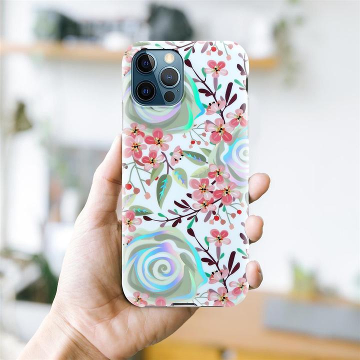 Image du produit Cadorabo Couverture IMD TPU Fleurs & Feuilles colorées (Apple iPhone 12 Pro Max)