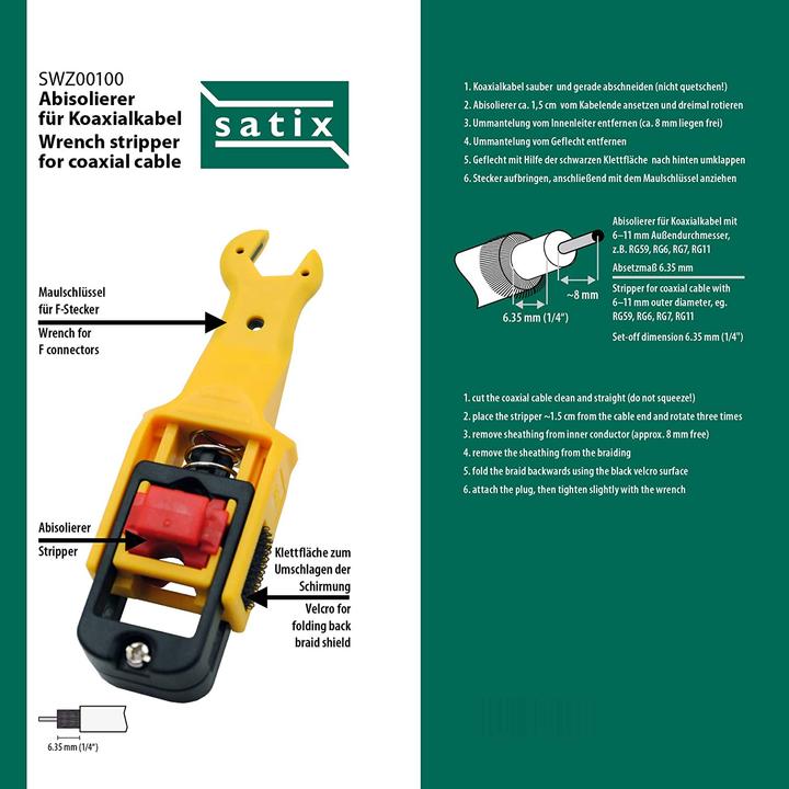 Produktbild Satix Abisolierer für Koaxialkabel (108 mm)
