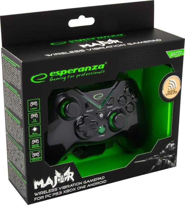 Produktbild Esperanza EGG112K Gamecontroller Gamepad PS3 XBOX ONE PC USB 2.0 Schwarz (PC, PS3, Xbox One S)
