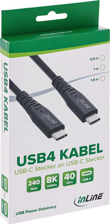 Image du produit InLine USB C – USB C (0.50 m, USB 4, 240 W)