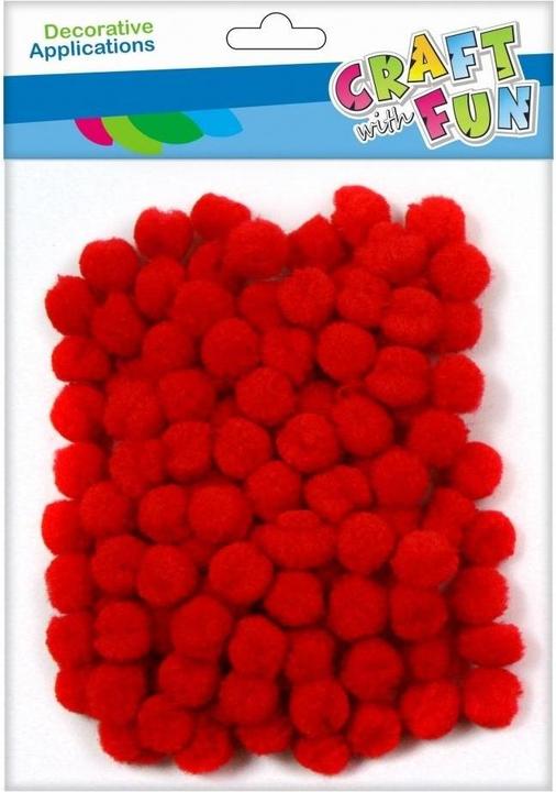 Image du produit Craft with Fun Deko-Pompons Rot 1cm 120 Stk
