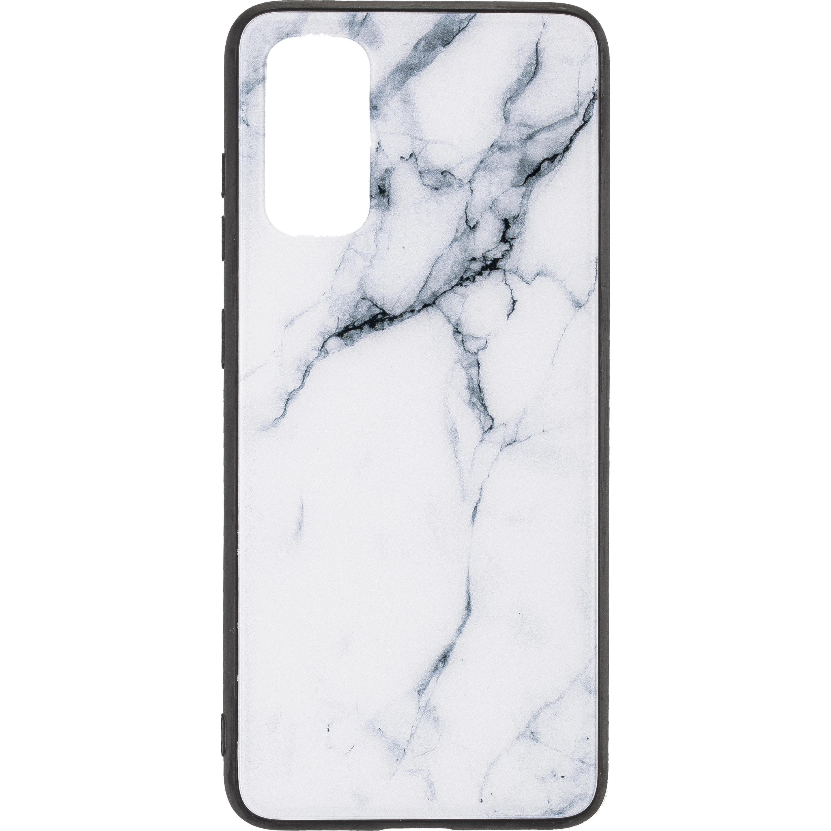 Peter Jäckel Commander Glas Back Cover MARBLE für Samsung S22 (Samsung Galaxy S22+), Smartphone Hülle, Weiss