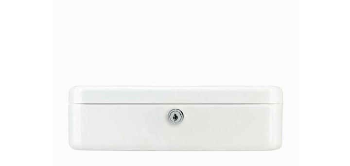 Actual product image Burg Wächter Cash box Office-Line W.255xH.75xD.200 mm white powder-coated steel incl. cylinder lock