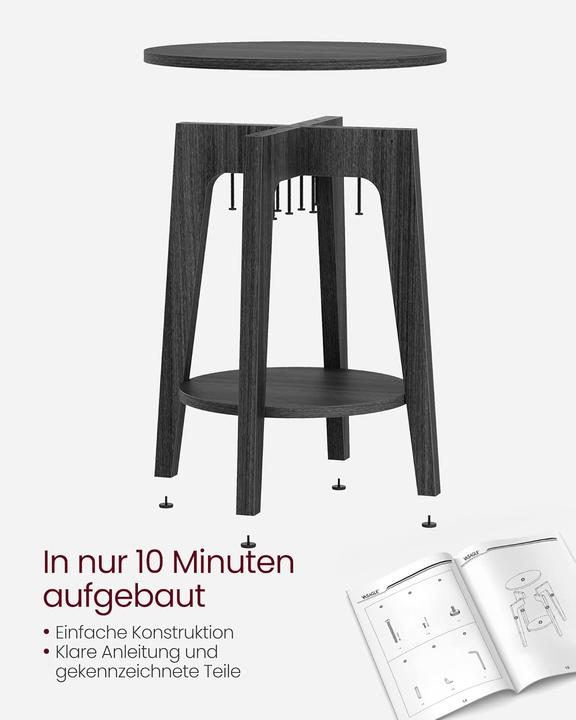 Image du produit Vasagle Runder Beistelltisch mit unterer Ablage