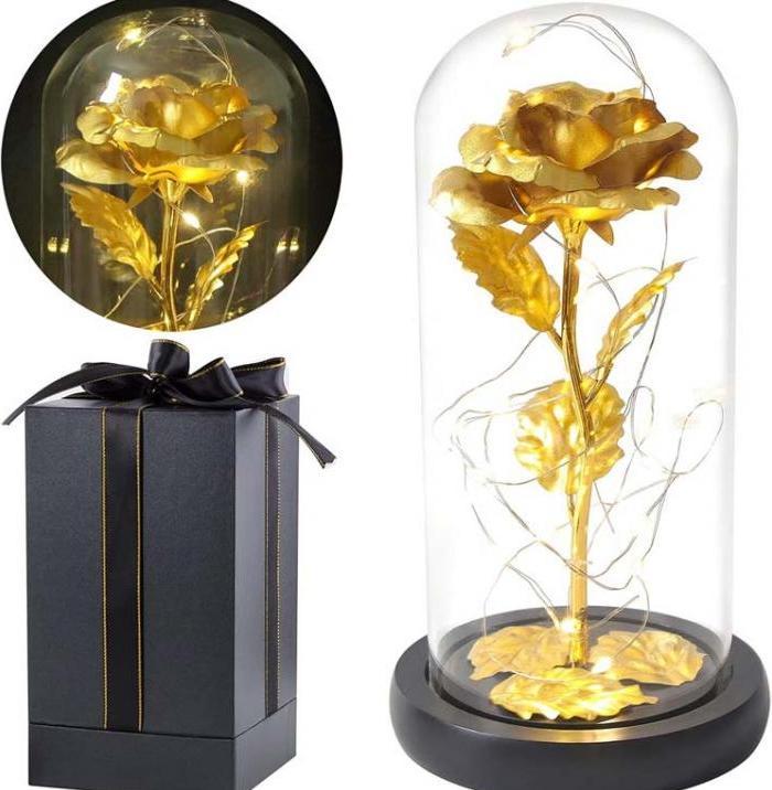 Produktbild TOP Goldrose im Glas (11 cm)