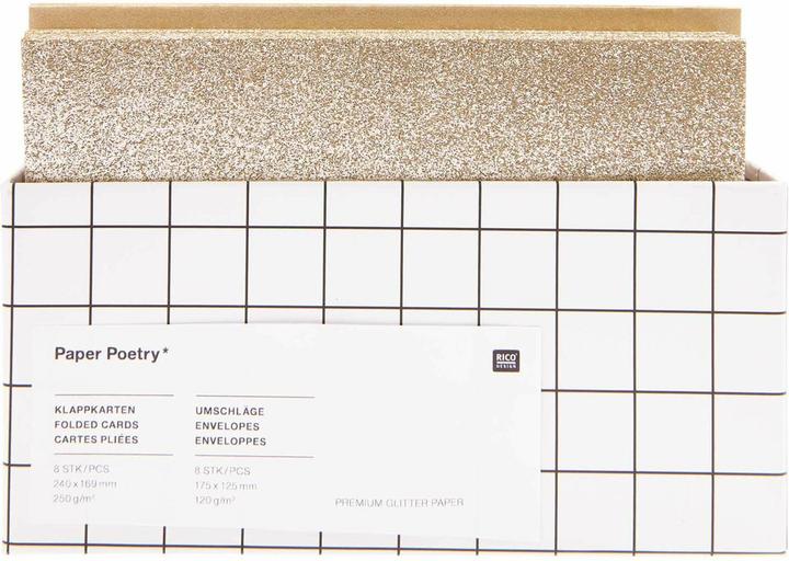 Image du produit Rico Design Set de cartes Glitter Gold, Couleur du détail : Or, Type de produit : Décoration (1 pcs)