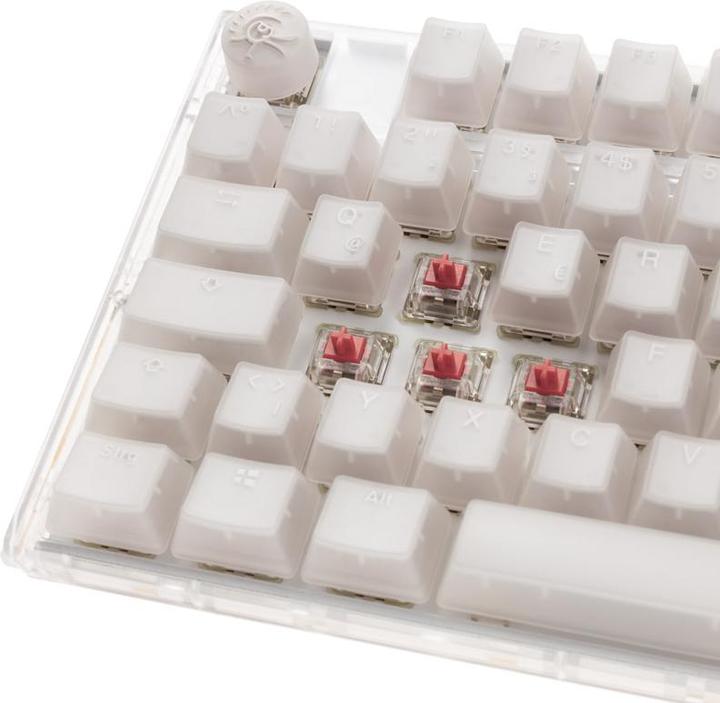 Actual product image Ducky One 3 Aura White TKL Gaming Keyboard, RGB LED - MX-Silent-Red (DE, Cable)