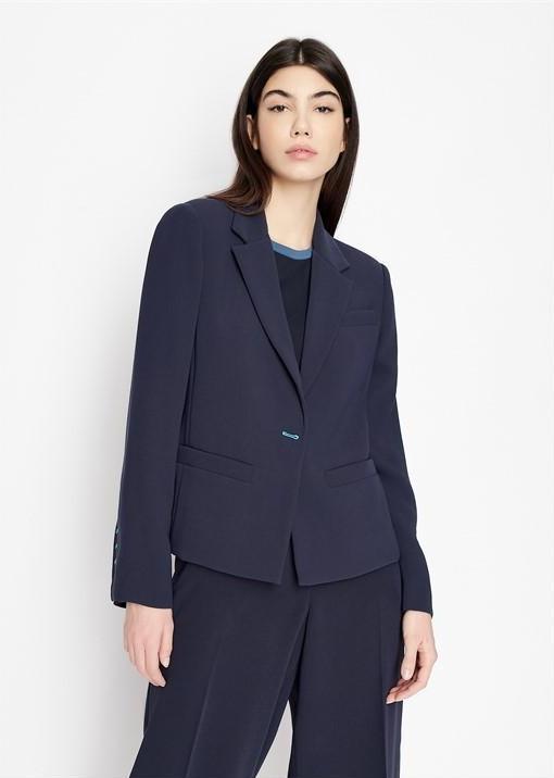 Armani Exchange Blazer court cintré à boutonnage contrastant (44)