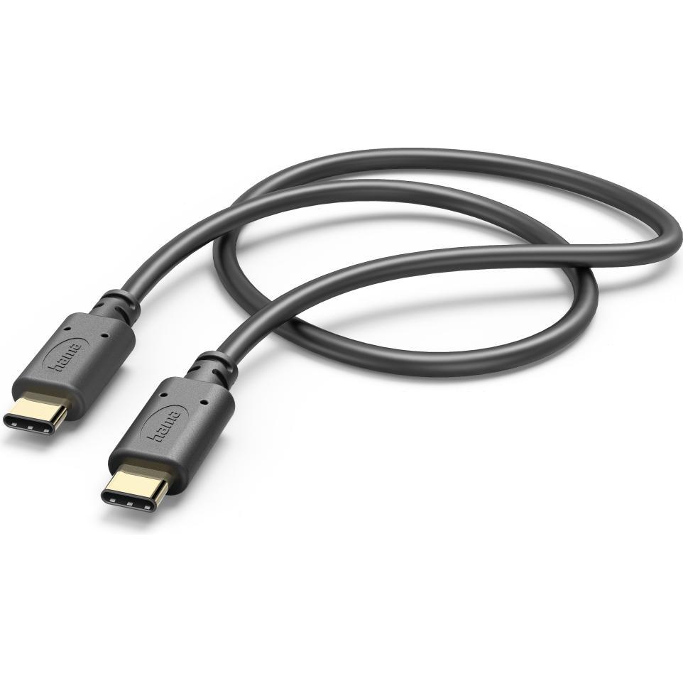 Hama USB-Kabel, USB-C - USB-C, 1 m, Schwarz (1 m, USB 2.0), USB Kabel