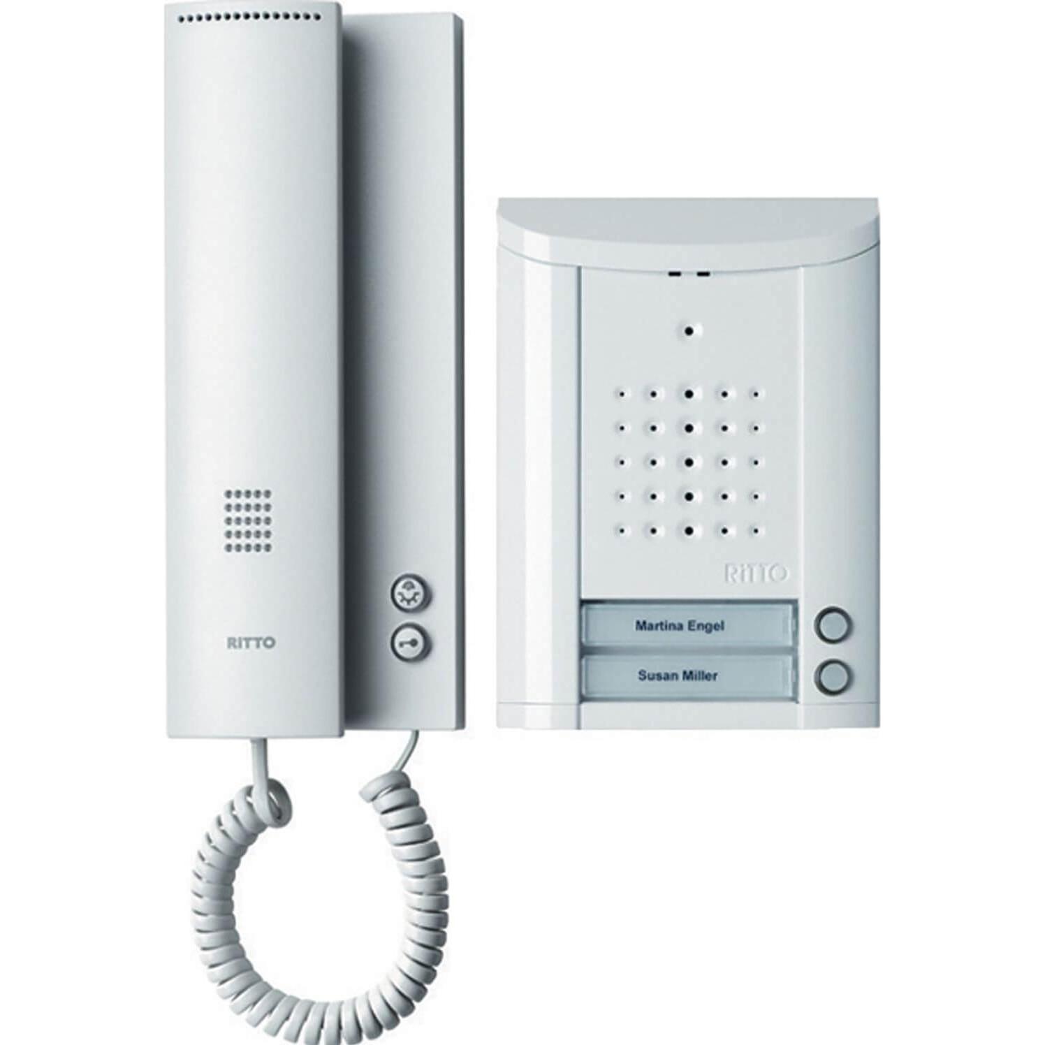 Schneider Electric, Bel + deurintercom, 2 familie-intercomset wit (Bedraad)