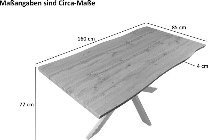 Image du produit SAM JOSY Baumkante massiv Mdf (160 x 85 x 77 cm)