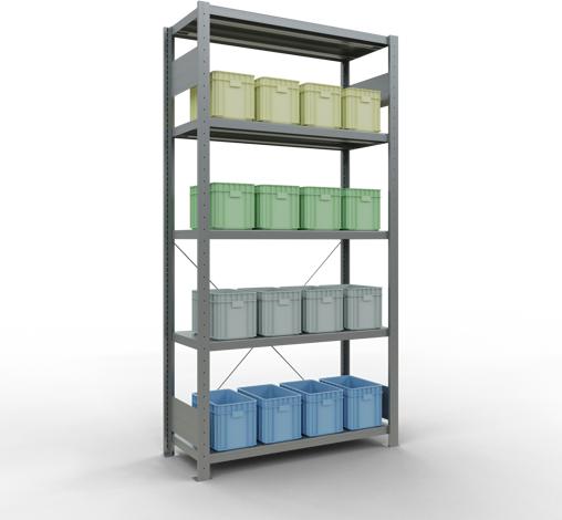 Produktbild Schulte Lagertechnik Stecksystem Grundregal MULTIplus250 mit Kreuzstrebe