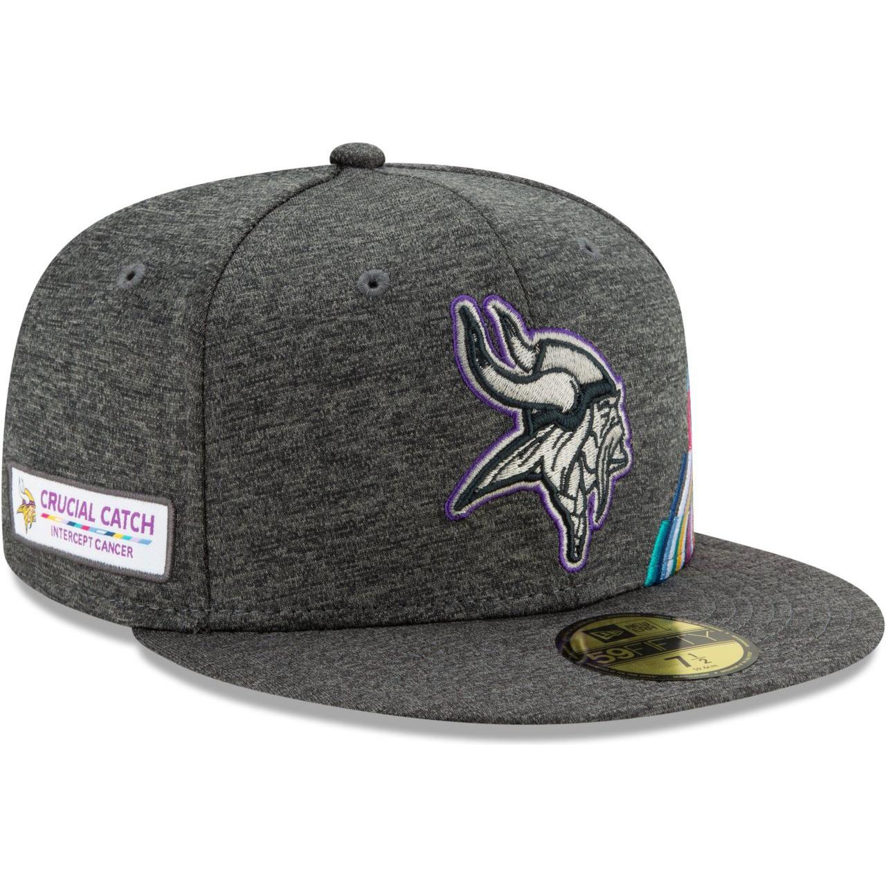 Thumbnail - New Era, Herren, Cap, 59Fifty Fitted Cap - CRUCIAL CATCH Minnesota Vikings, Grau, (7 1/2)