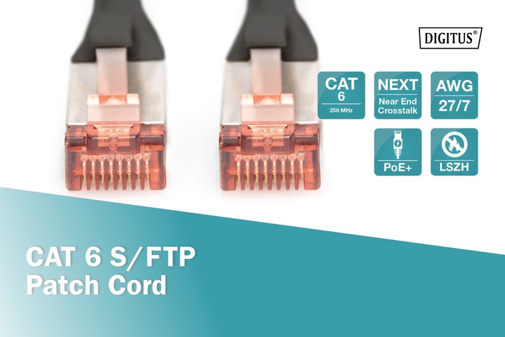 Produktbild Digitus Netzwerkkabel (S/FTP, CAT6, 1 m)
