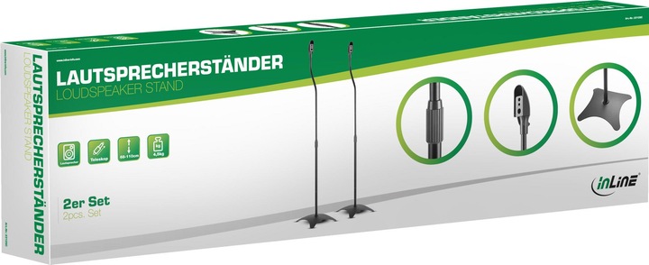 Actual product image InLine Speaker stand telescope (1 pcs., Stand, Height-adjustable)
