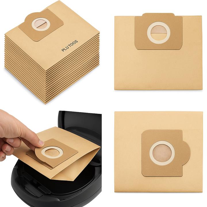 Image du produit Plutoos WD3 Sacs aspirateur pour Karcher 6.959-130.0 Sacs filtre papier 1629 MV3 A2201/2204 (15 x)