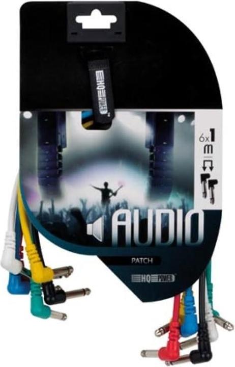 Image du produit PRO JEU DE CÂBLES PATCH - JACK 6.35 mm MÂLE 90° vers JACK 6.35 mm MÂLE 90° - MONO - 1 m - 6 pcs (1 m)