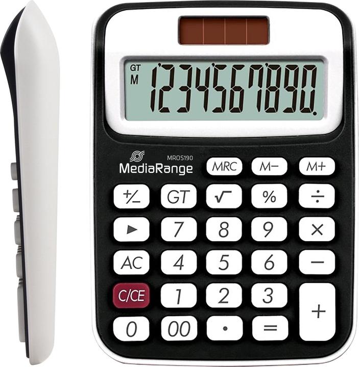 Image du produit MediaRange Calculatrice de poche 10 pcs. Écran LC Solaire/Bat. sw/we (Cellules solaires)
