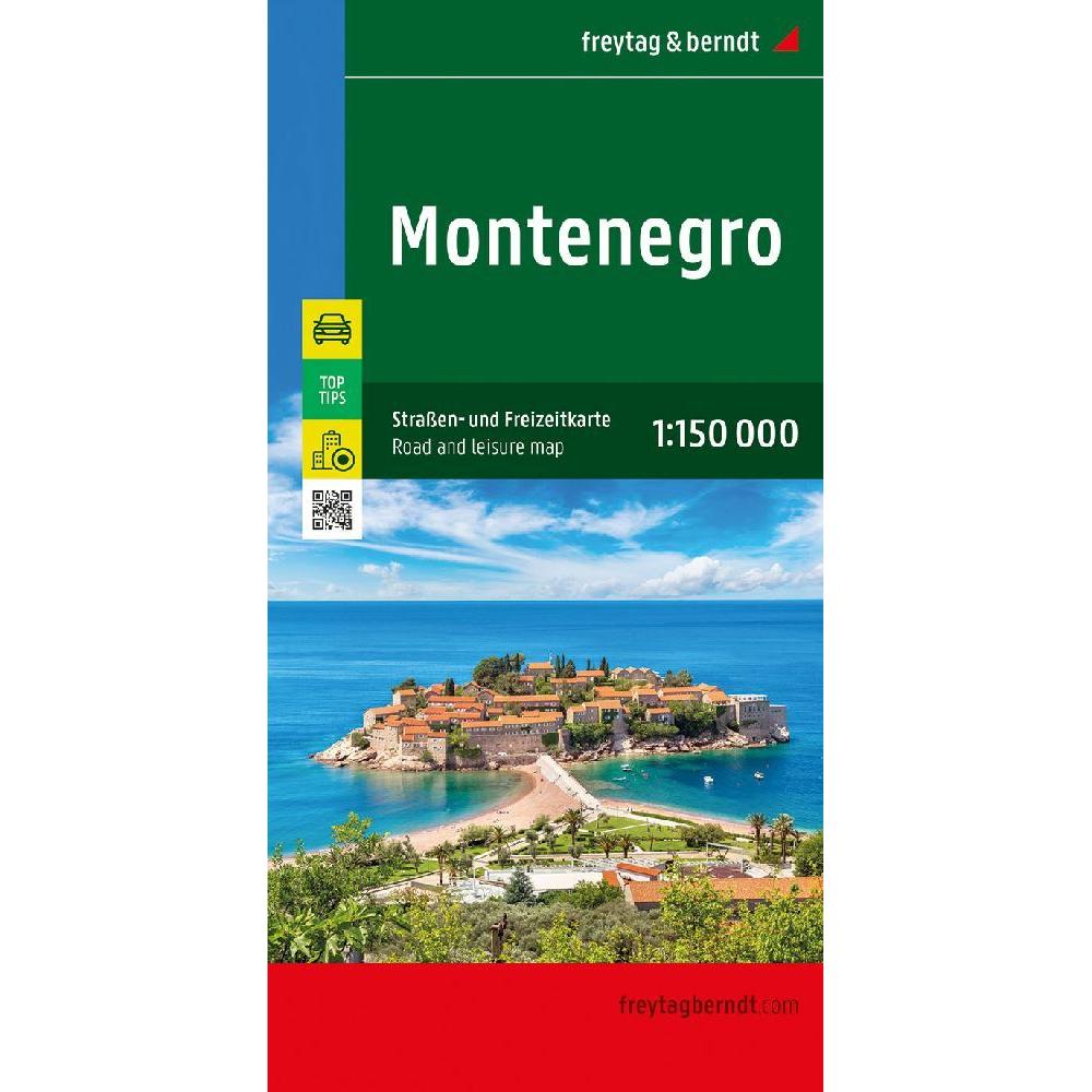 Montenegro, Strassen- und Freizeitkarte 1:150.000, freytag & berndt, Landkarte