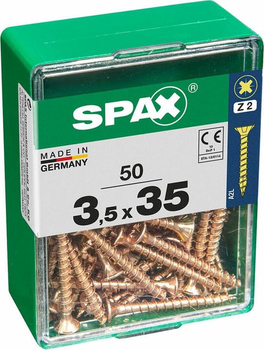 Spax CS PZ 3,5X35 YELLOX 50 PCS (50 Screws per piece, 3.5 x 35 mm)