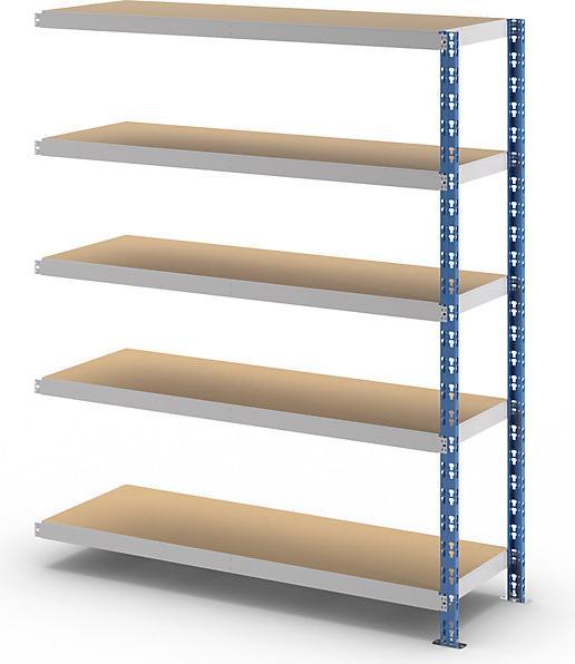 Actual product image eurokraft basic Wide span boltless shelf unit with chipboard shelves, depth 500 mm, extension