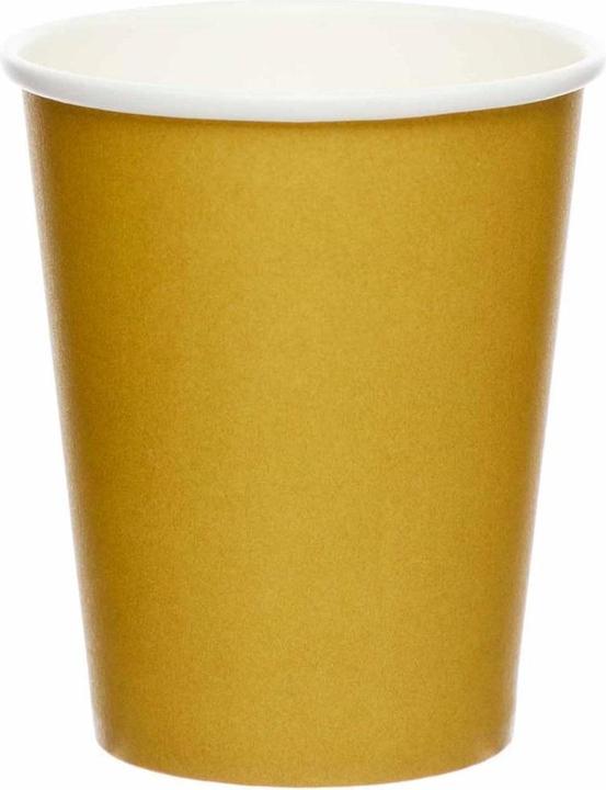 Actual product image Amscan 9915403-214-66 - Gold Eco-Friendly Recyclable Paper Party Cups - 8 Pack (8 x)