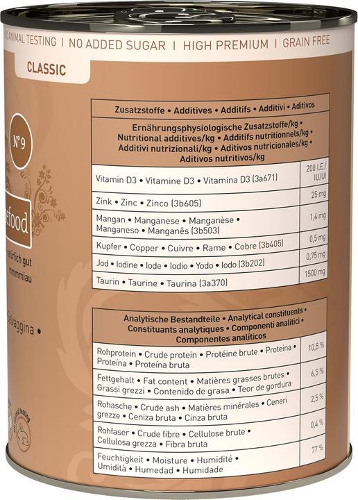 Image du produit Catz Finefood No.09 Sauvage (Adulte, 1 pcs, 400 g)