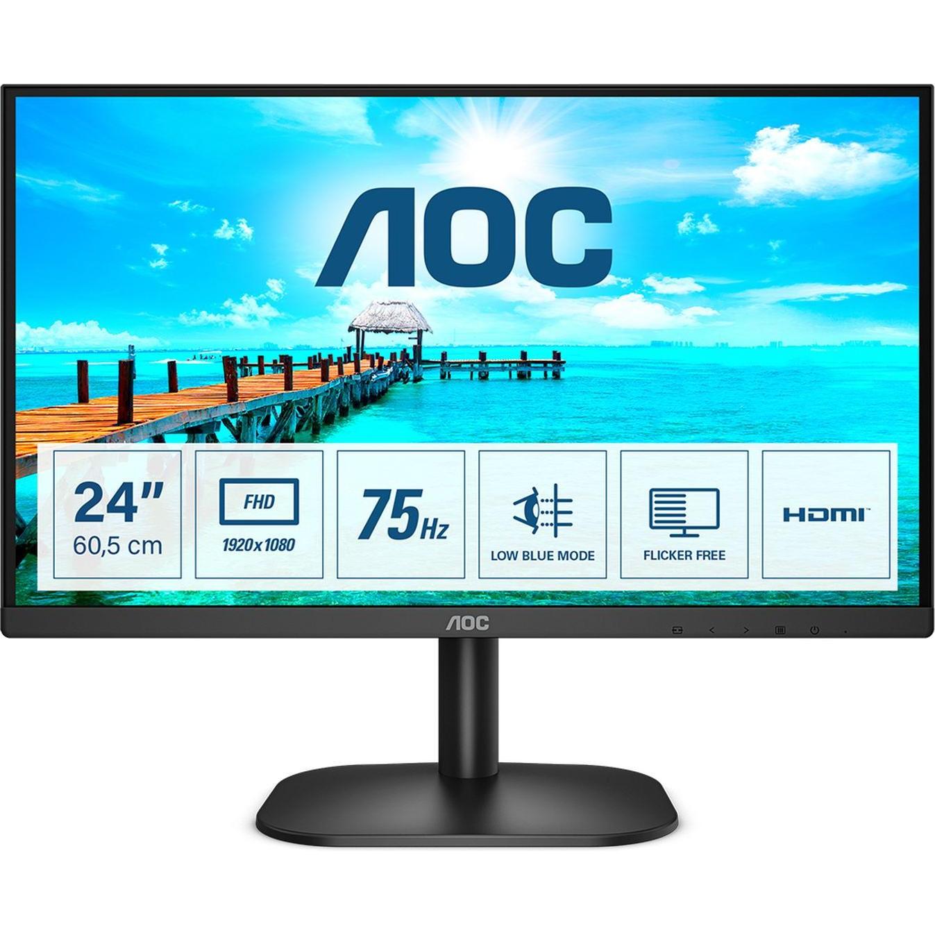AOC 24B2XHM2 (1920 x 1080 Pixel, 23.80"), Monitor, Schwarz