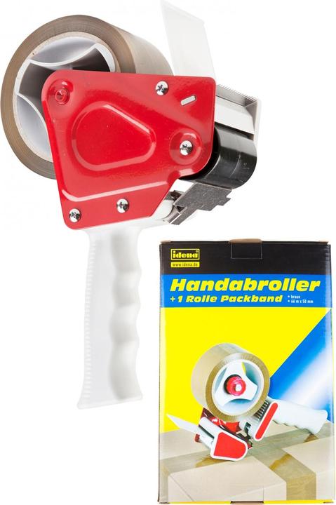 Productafbeelding Idena Verpakkingstape dispenser + 1x verpakkingstape bruin 66mx50mm