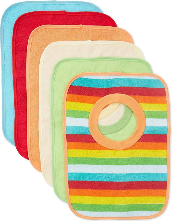 Bieco Lätzchen 6er-Set, Regenbogen 30 x 24 cm (0 Mois)