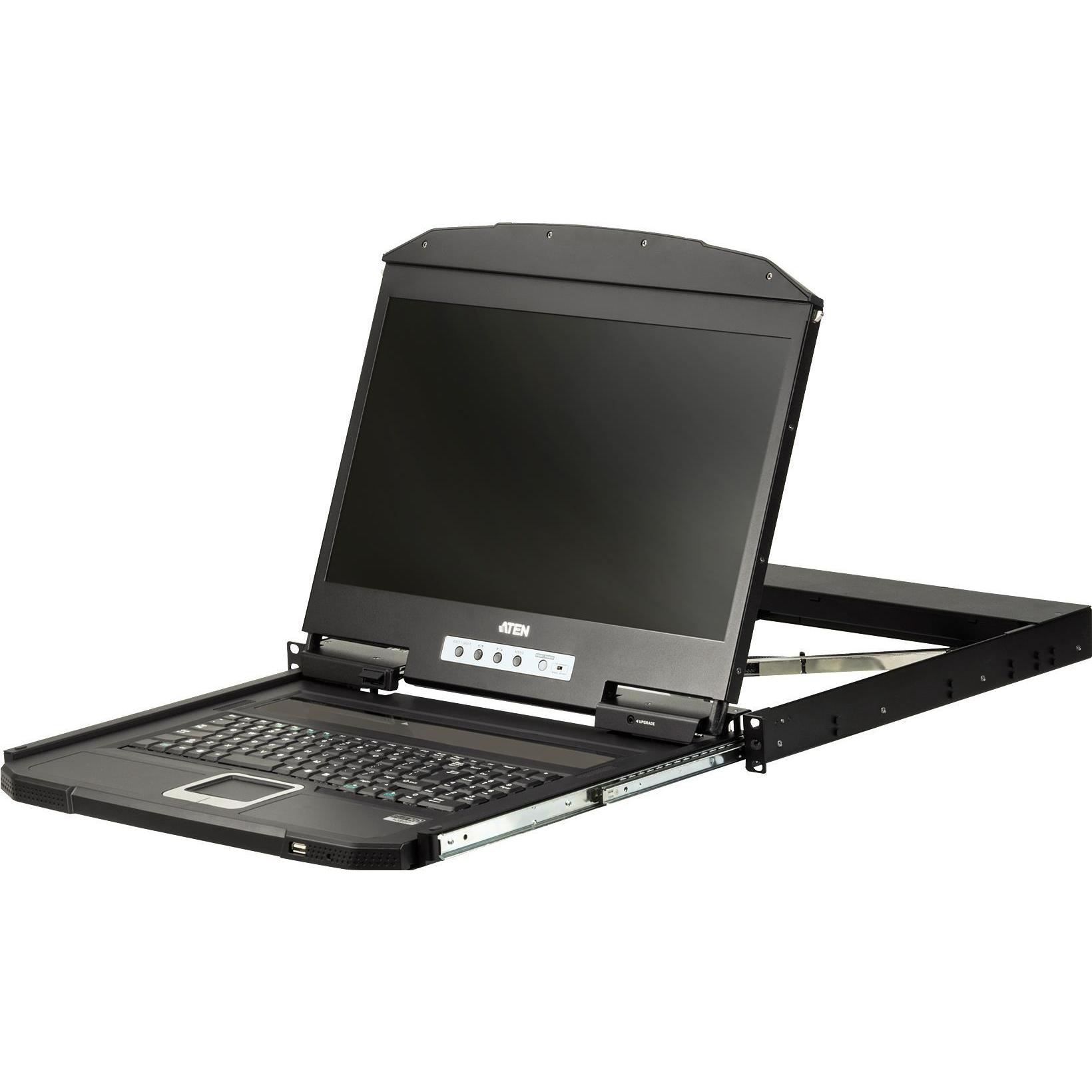 Aten 1U Short Depth USB HDMI Single, KVM Switch, Schwarz