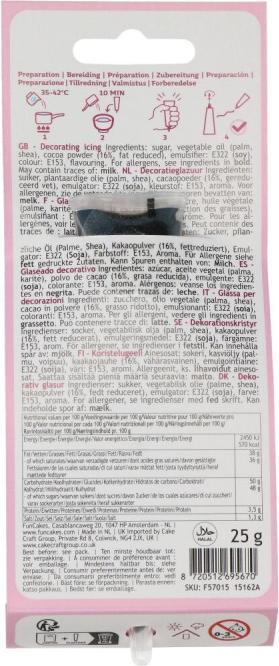 Actual product image FunCakes Schreibschokolade Schwarz