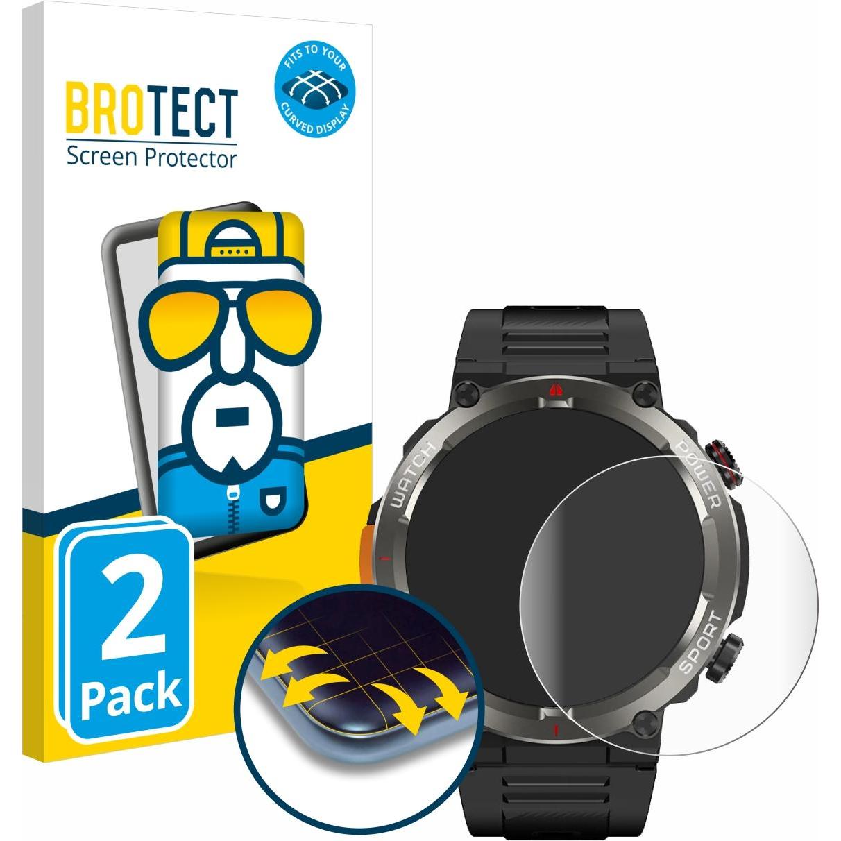 BROTECT Fullscreen Schutzfolie Displayschutz Folie Klar Transparent, Smartwatch Schutzfolie, Transparent
