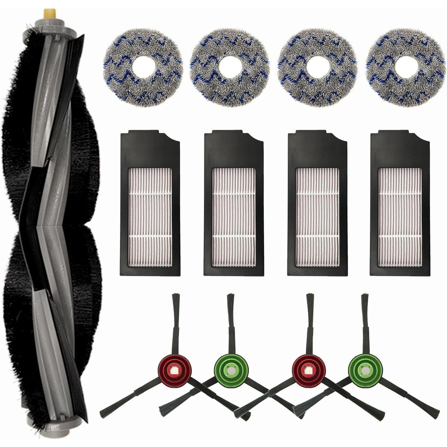 Roboparts Zubehör Set für Ecovacs Deebot X1 Turbo / Omni, Staubsauger Roboter Zubehör, Schwarz