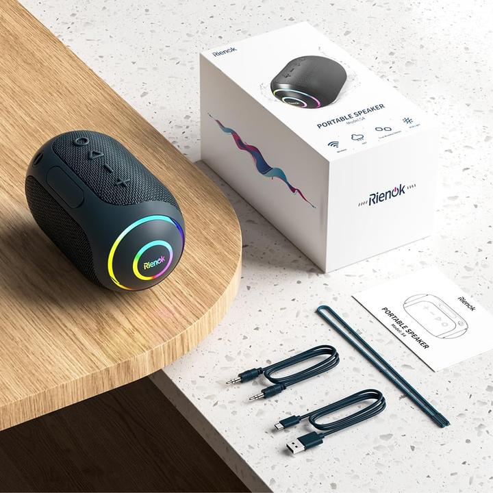 Produktbild Rienok Bluetooth-Lautsprecher mit LED-Licht (10 h)