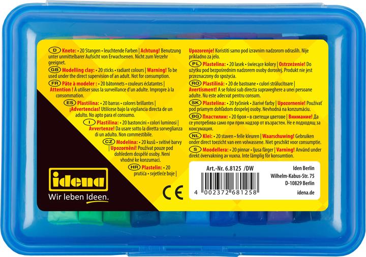 Actual product image Idena Plasticine box 20 sticks of plasticine assorted