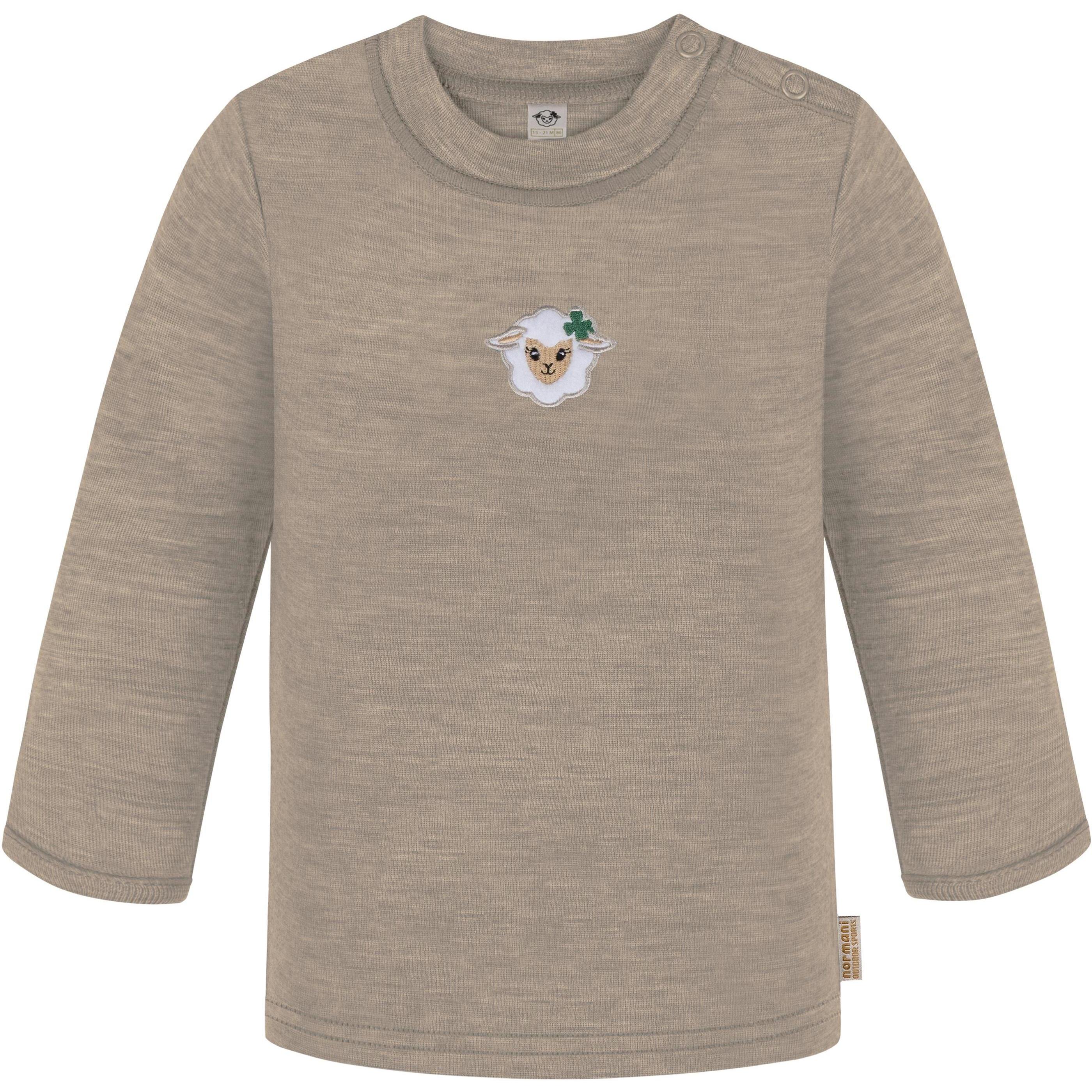 Normani, Herren, Body, 3er Pack Baby Merino Longsleeve „Taupo" - 9475, Beige, (80)